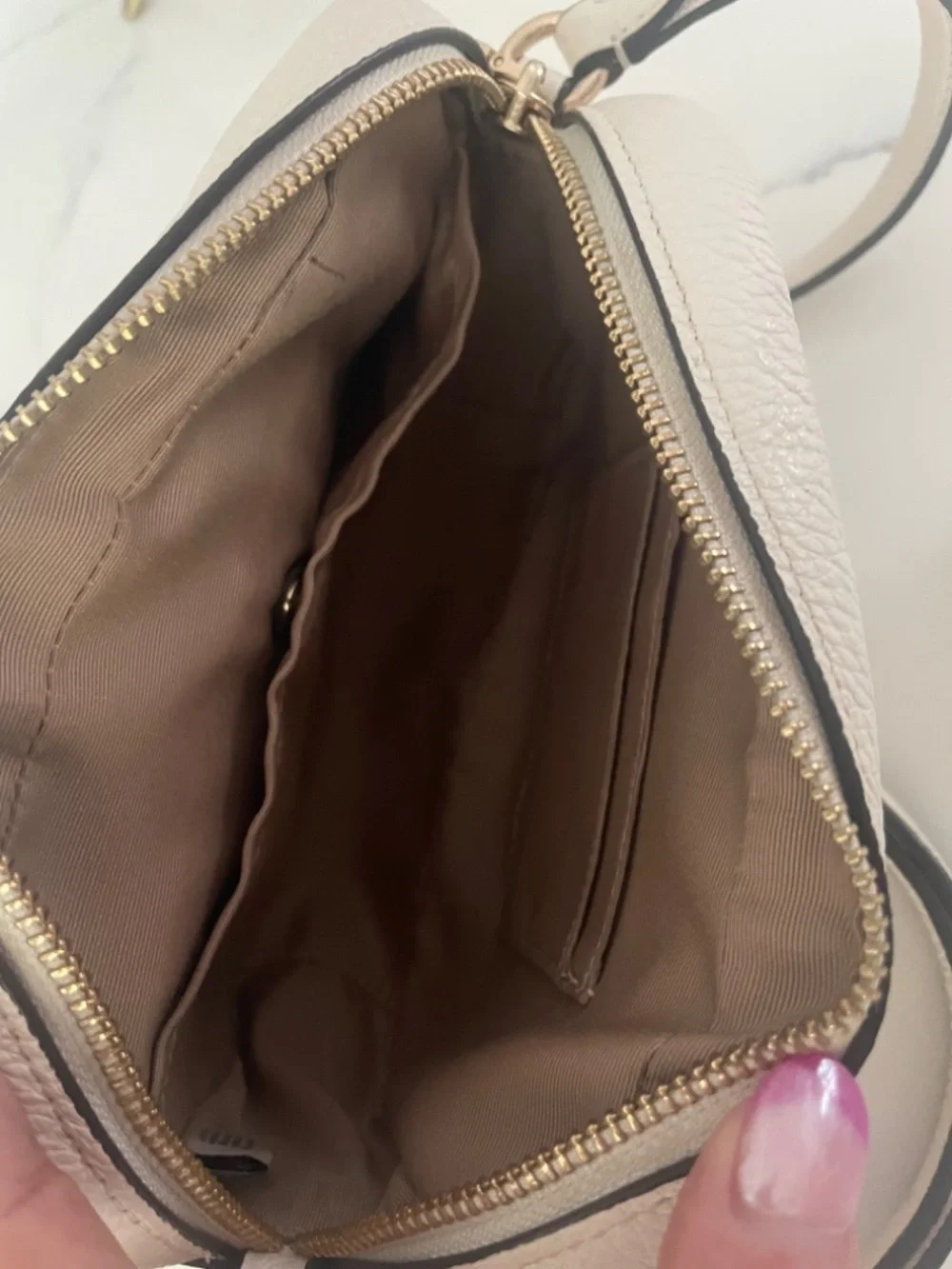 White Coach purse with strap